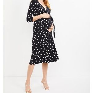Seraphine wrap dress blue polka dots